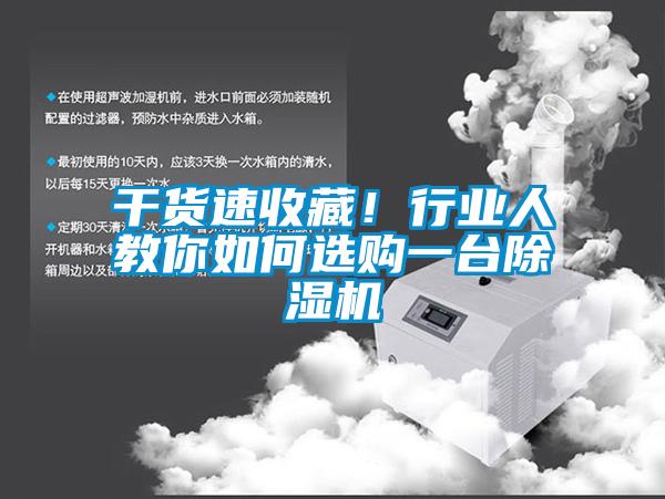 干貨速收藏！行業人教你如何選購一臺除濕機